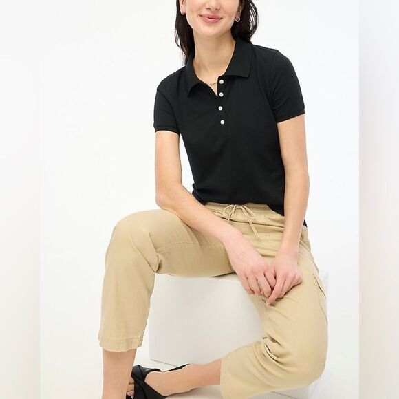 J Crew Factory Pique Polo Size Small in Black NWT - Picture 3 of 7